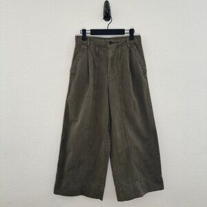 *Unavailable* Everlane The Tourist Pant Olive Green Pleated High Rise Wide Leg 6